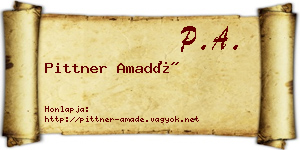 Pittner Amadé névjegykártya